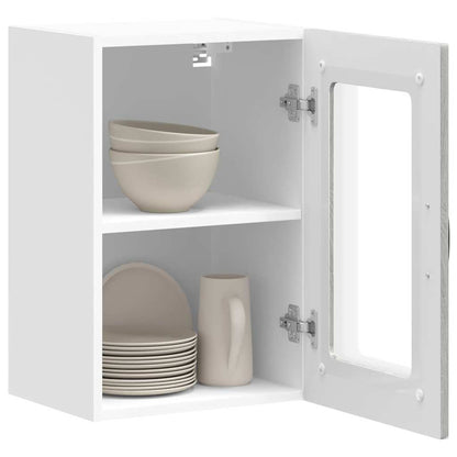 Pensile da Cucina con Porta in Vetro Kalmar Grigio Sonoma | homemem39