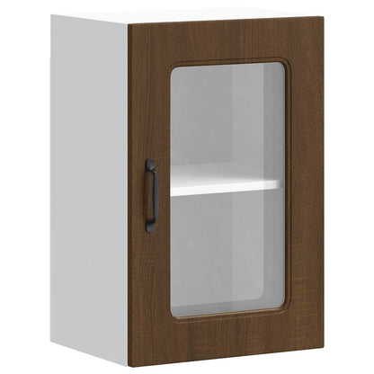 Pensile da Cucina con Porta in Vetro Kalmar Rovere Marrone