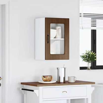 Pensile da Cucina con Porta in Vetro Kalmar Rovere Marrone | homemem39