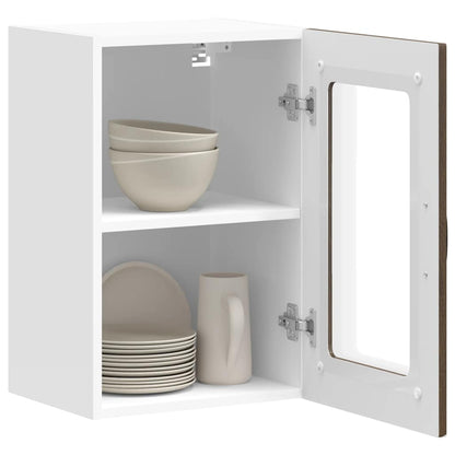 Pensile da Cucina con Porta in Vetro Kalmar Rovere Marrone | homemem39