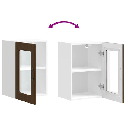 Pensile da Cucina con Porta in Vetro Kalmar Rovere Marrone - homemem39