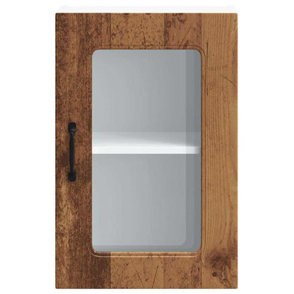 Pensile da Cucina con Porta in Vetro Kalmar Legno Vecchio