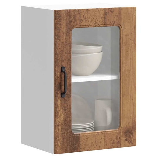Pensile da Cucina con Porta in Vetro Kalmar Legno Vecchio | homemem39