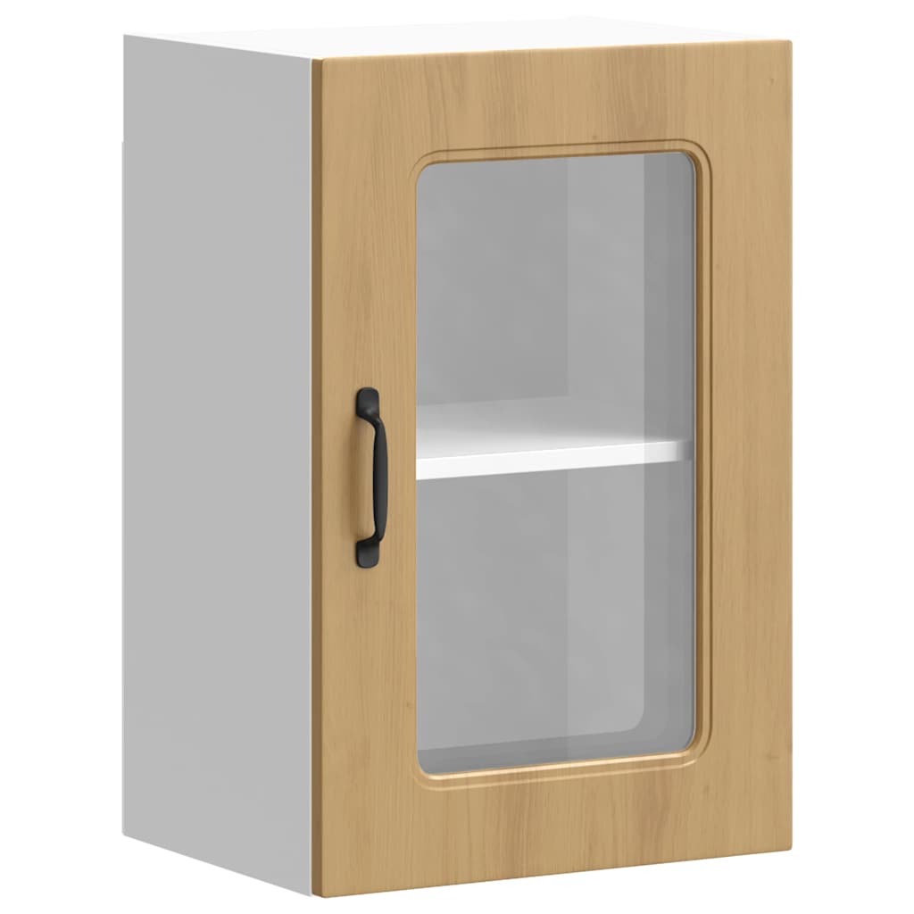 Pensile da Cucina con Porta in Vetro Kalmar Rovere Artigianale - homemem39