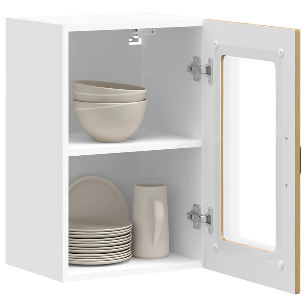 Pensile da Cucina con Porta in Vetro Kalmar Rovere Artigianale | homemem39