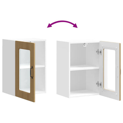 Pensile da Cucina con Porta in Vetro Kalmar Rovere Artigianale - homemem39