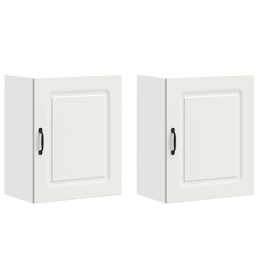 Pensili da Cucina 2 pz Kalmar Bianco in Legno Multistrato