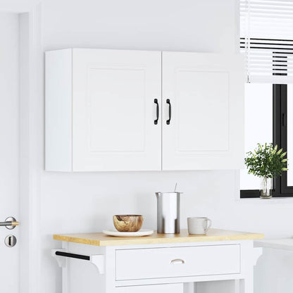 Pensili da Cucina 2 pz Kalmar Bianco in Legno Multistrato