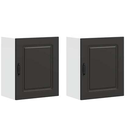 Pensili da cucina 2 pz Kalmar in Legno Multistrato Nero | homemem39