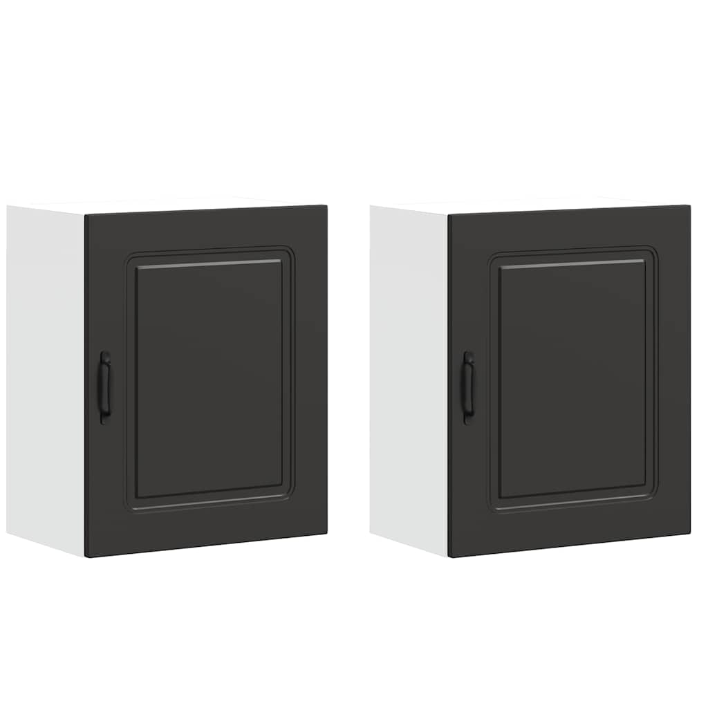 Pensili da cucina 2 pz Kalmar in Legno Multistrato Nero