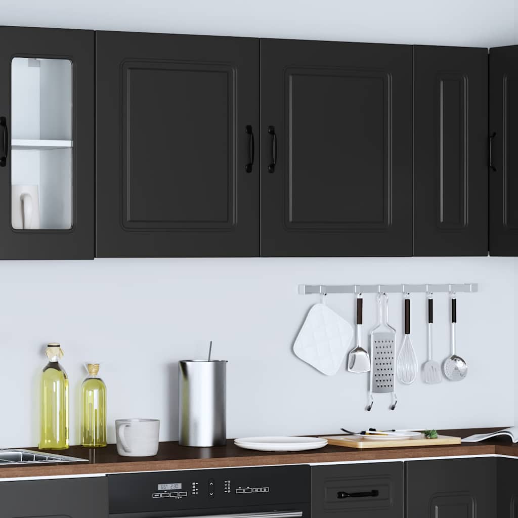 Pensili da cucina 2 pz Kalmar in Legno Multistrato Nero | homemem39