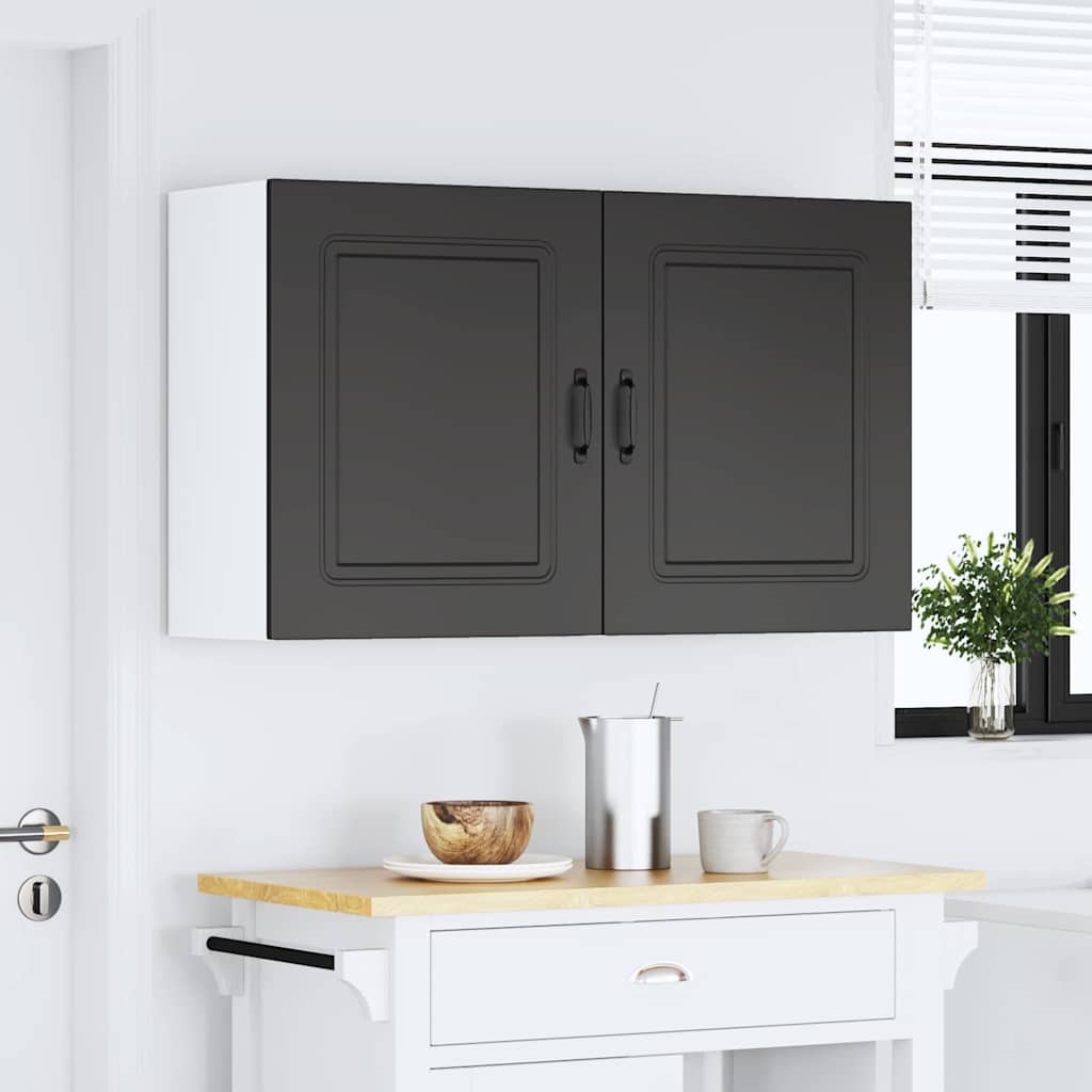 Pensili da cucina 2 pz Kalmar in Legno Multistrato Nero