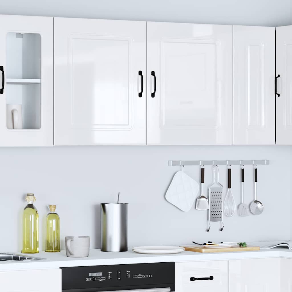 Pensili da cucina 2 pz Kalmar in Legno Multistrato Bianco Lucido | homemem39