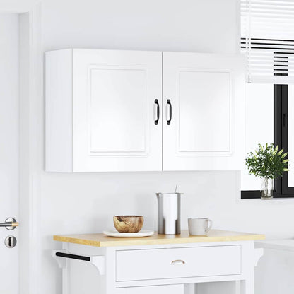 Pensili da cucina 2 pz Kalmar in Legno Multistrato Bianco Lucido
