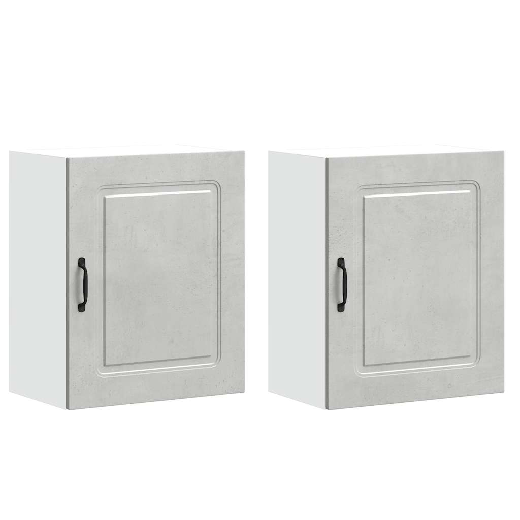 Pensili da cucina 2 pz Kalmar in Legno Multistrato Grigio cemento