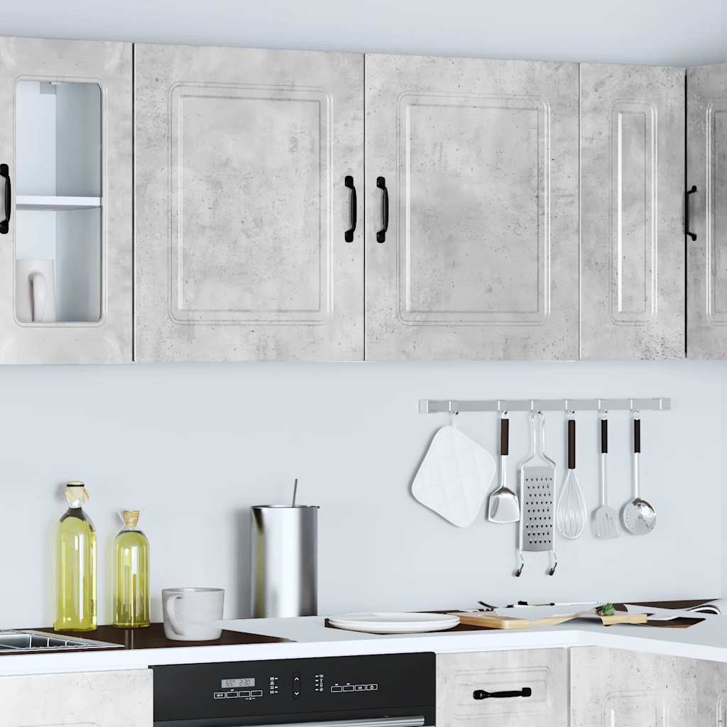 Pensili da cucina 2 pz Kalmar in Legno Multistrato Grigio cemento
