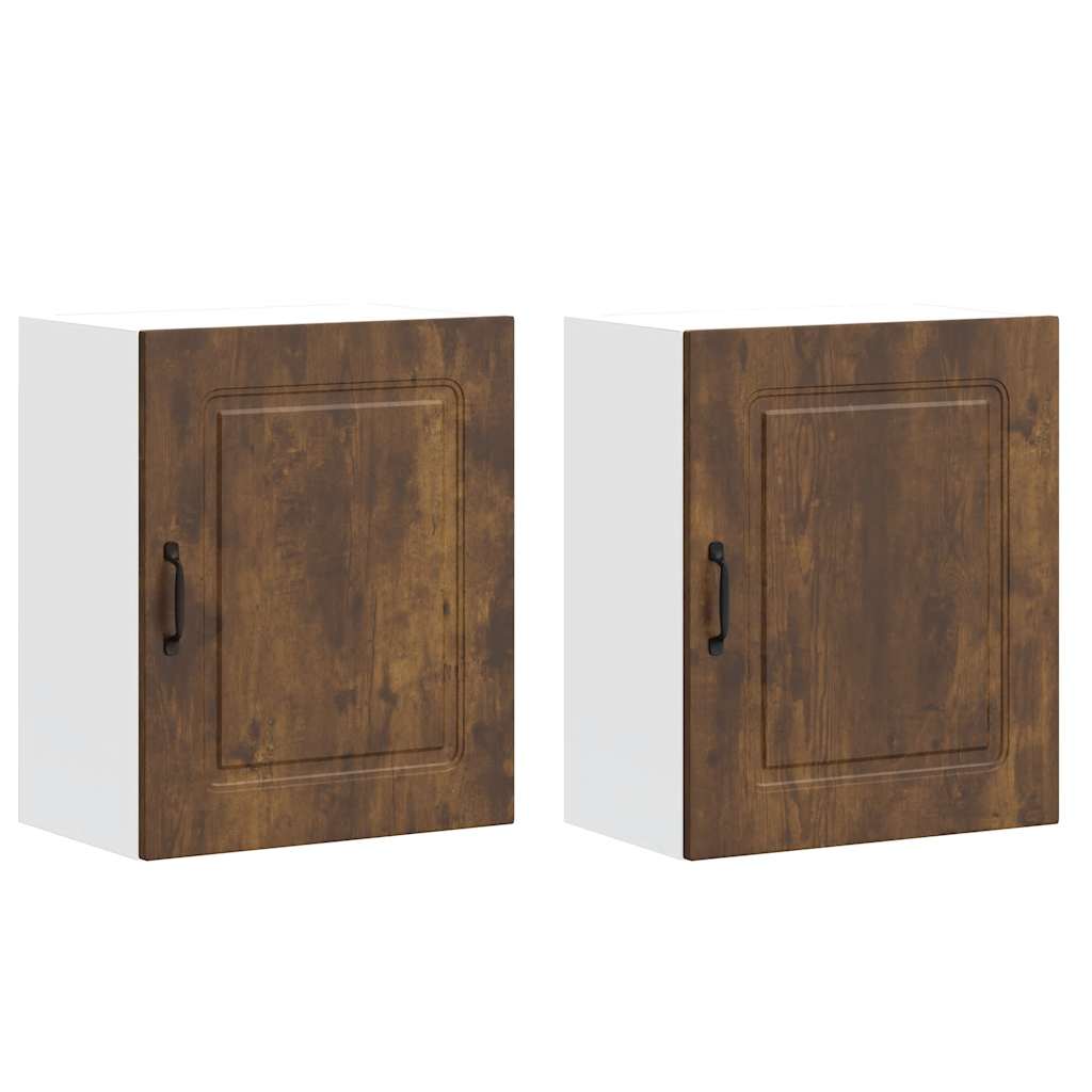 Pensili da cucina 2 pz Kalmar in Legno Multistrato Rovere Fumo