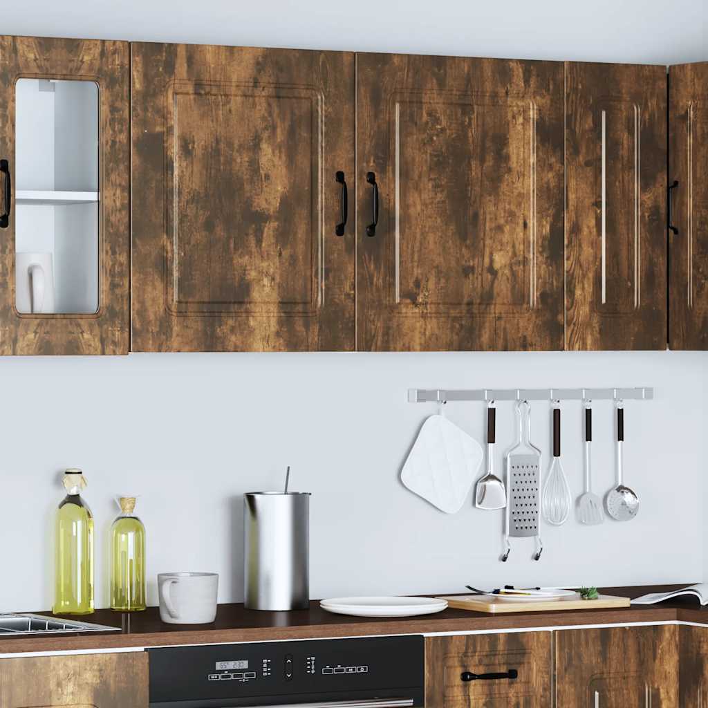 Pensili da cucina 2 pz Kalmar in Legno Multistrato Rovere Fumo | homemem39