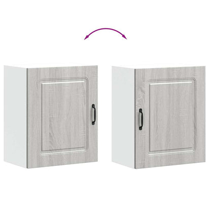 Pensili da cucina 2 pz Kalmar Grigio in Legno Multistrato Sonoma | homemem39