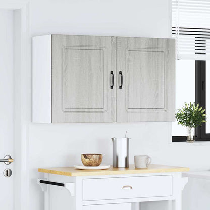 Pensili da cucina 2 pz Kalmar Grigio in Legno Multistrato Sonoma