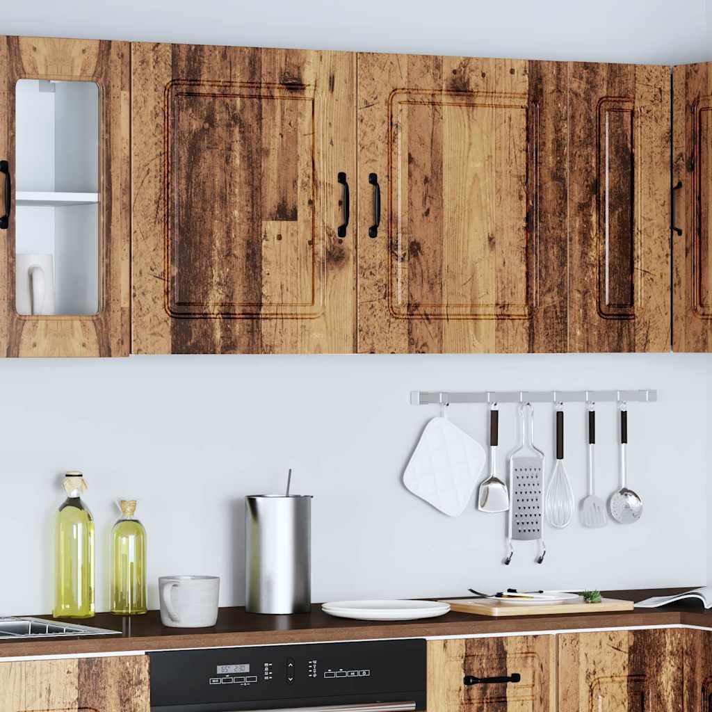 Pensili da cucina 2 pz Kalmar in Legno Multistrato Legno Antico