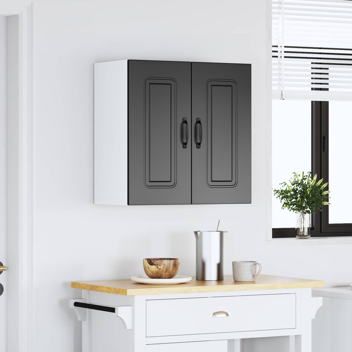 Pensile da Cucina Kalmar Nero in Legno Multistrato