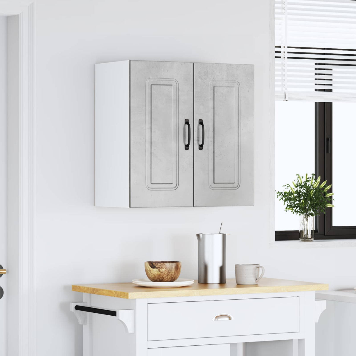 Pensile da Cucina Kalmar Grigio Cemento in Legno Multistrato