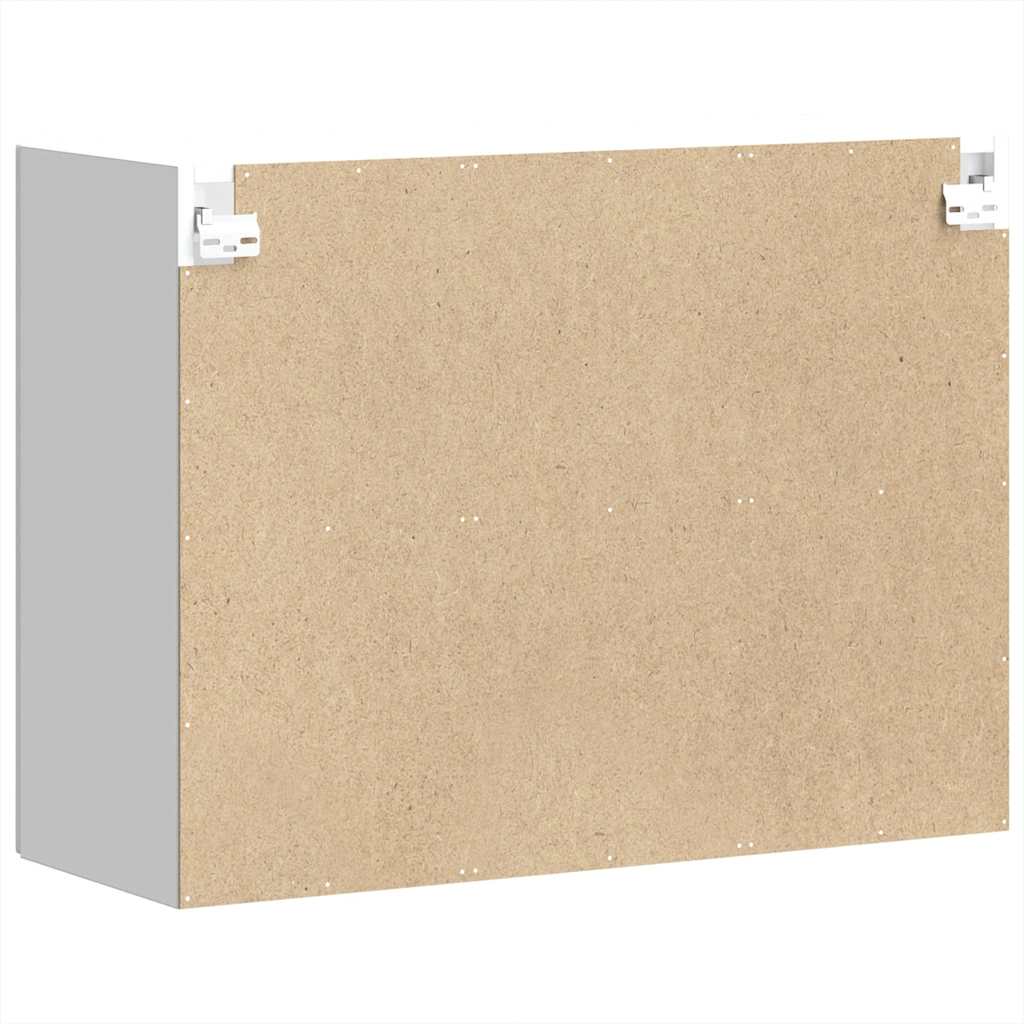 Pensile da Cucina con Porta in Vetro Kalmar Bianco Truciolato - homemem39