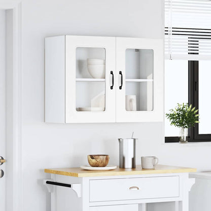 Pensile da Cucina con Porta in Vetro Kalmar Bianco Truciolato | homemem39