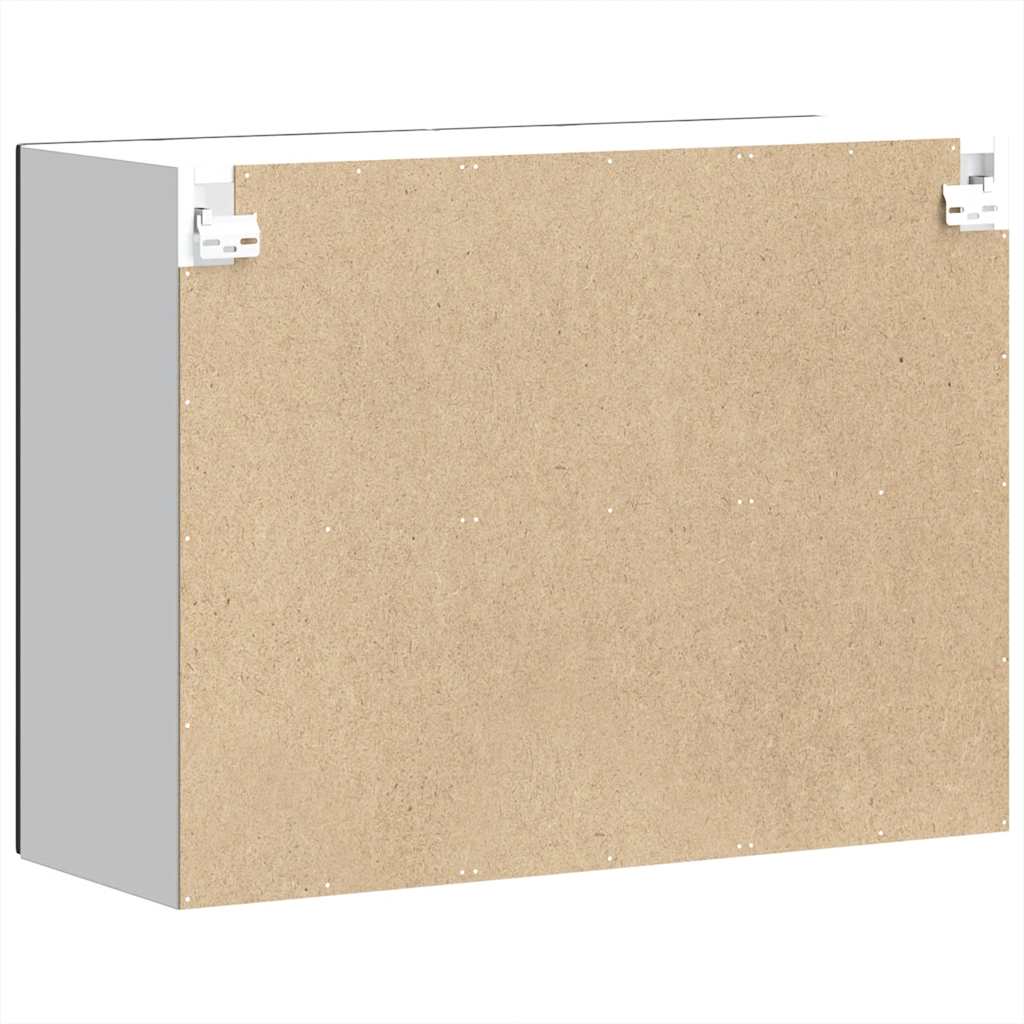 Pensile da Cucina con Porta in Vetro Kalmar Nero Truciolato - homemem39