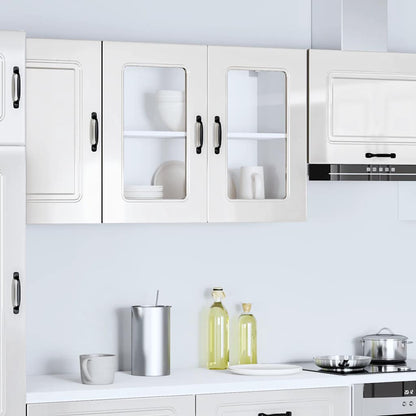 Pensile da Cucina con Porta in Vetro Kalmar Bianco Lucido