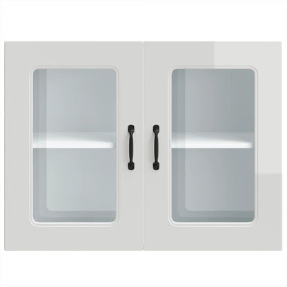 Pensile da Cucina con Porta in Vetro Kalmar Bianco Lucido