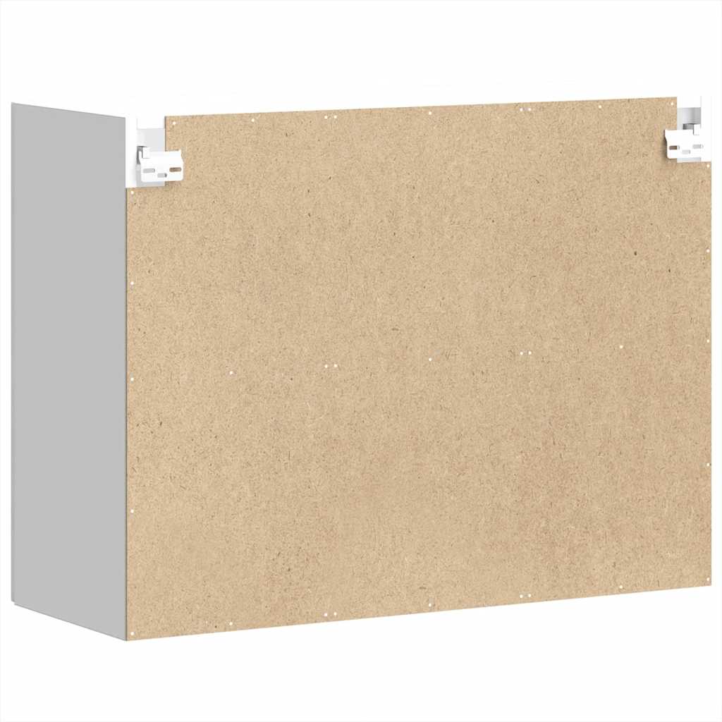 Pensile da Cucina con Porta in Vetro Kalmar Bianco Lucido - homemem39