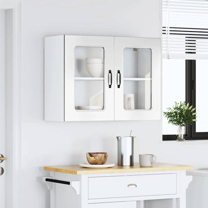 Pensile da Cucina con Porta in Vetro Kalmar Bianco Lucido