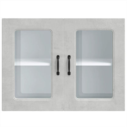Pensile da Cucina con Porta in Vetro Kalmar Grigio Cemento | homemem39