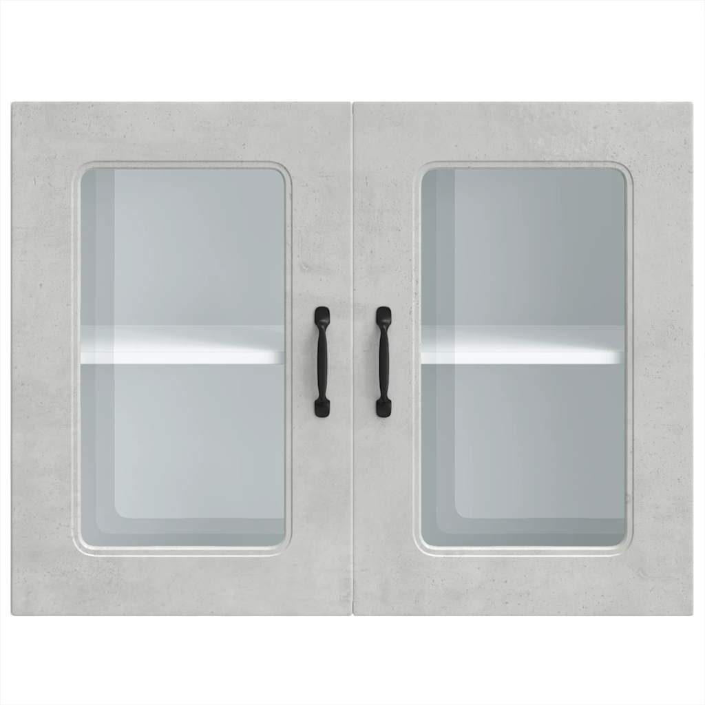 Pensile da Cucina con Porta in Vetro Kalmar Grigio Cemento - homemem39