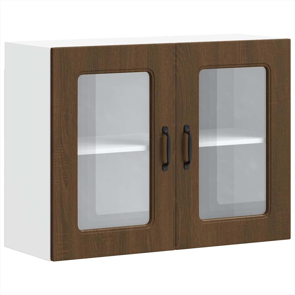 Pensile da Cucina con Porta in Vetro Kalmar Rovere Marrone