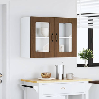 Pensile da Cucina con Porta in Vetro Kalmar Rovere Marrone