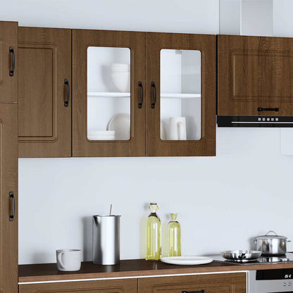 Pensile da Cucina con Porta in Vetro Kalmar Rovere Marrone