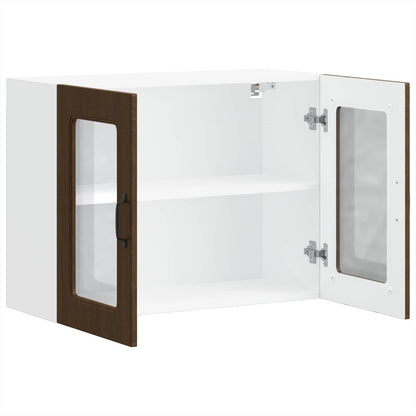 Pensile da Cucina con Porta in Vetro Kalmar Rovere Marrone