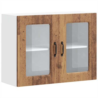 Pensile da Cucina con Porta in Vetro Kalmar Legno Vecchio | homemem39