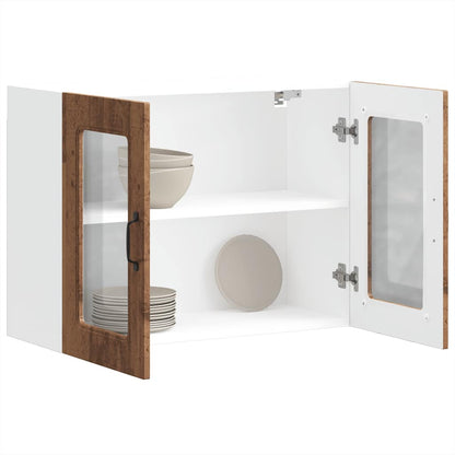Pensile da Cucina con Porta in Vetro Kalmar Legno Vecchio | homemem39