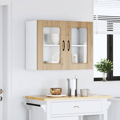 Pensile da Cucina con Porta in Vetro Kalmar Rovere Artigianale | homemem39