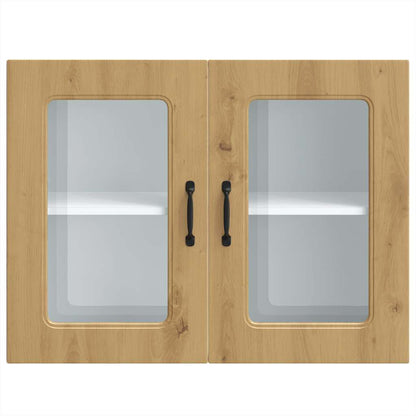 Pensile da Cucina con Porta in Vetro Kalmar Rovere Artigianale | homemem39