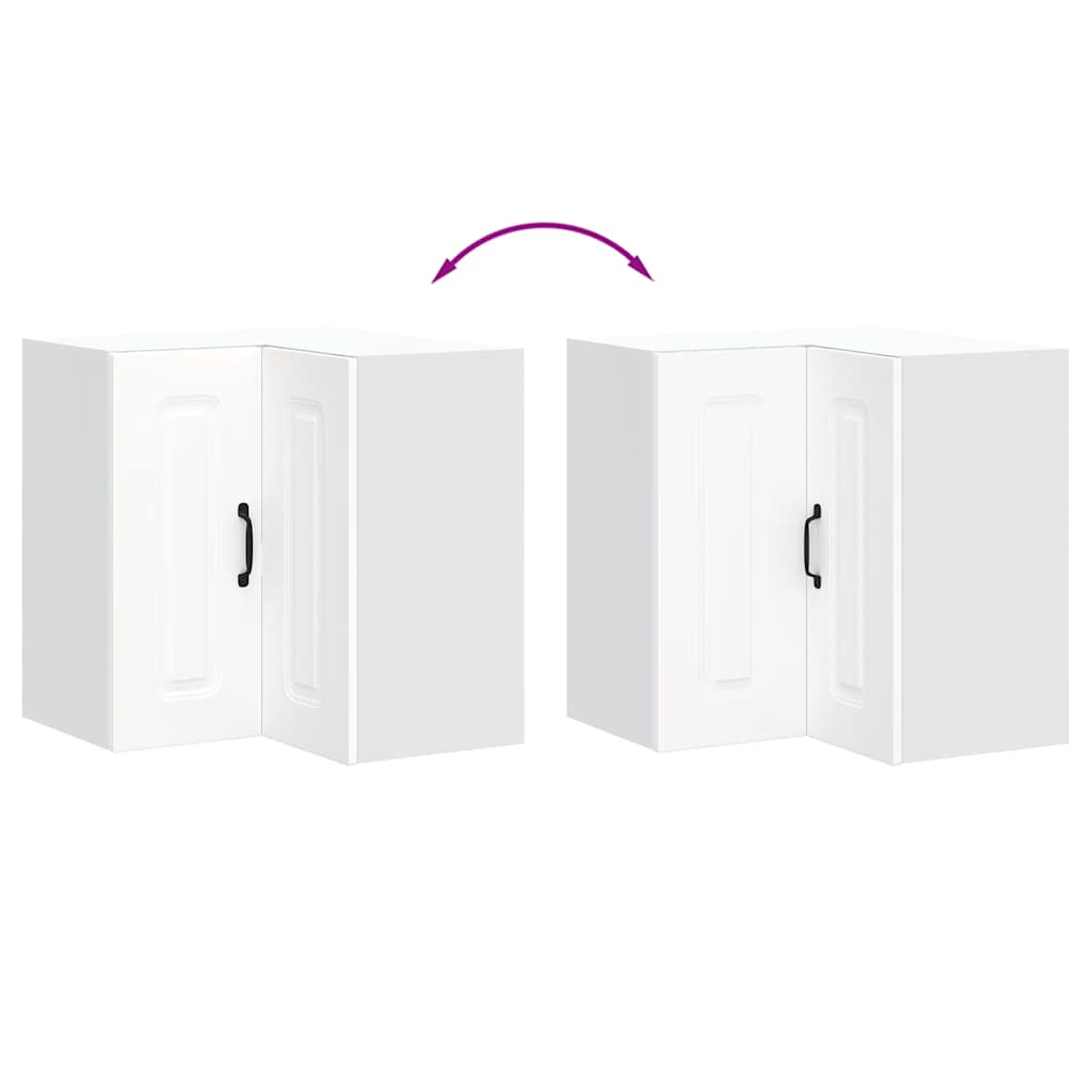 Pensile da Cucina ad Angolo Kalmar Bianco in Legno Multistrato - homemem39