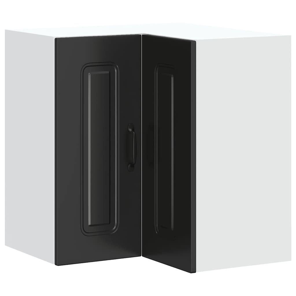 Pensile da Cucina ad Angolo Kalmar Nero in Legno Multistrato | homemem39