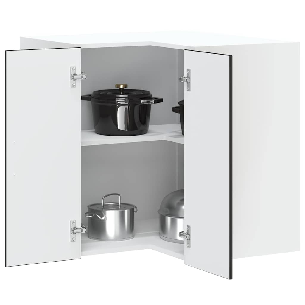Pensile da Cucina ad Angolo Kalmar Nero in Legno Multistrato | homemem39