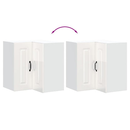 Pensile da Cucina ad Angolo Kalmar Bianco Lucido in Truciolato - homemem39