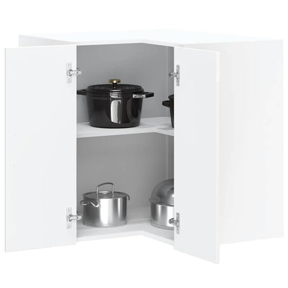 Pensile da Cucina ad Angolo Kalmar Bianco Lucido in Truciolato | homemem39