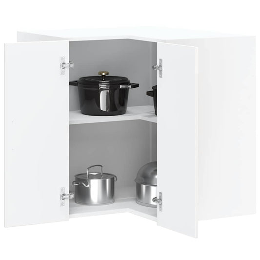 Pensile da Cucina ad Angolo Kalmar Bianco Lucido in Truciolato